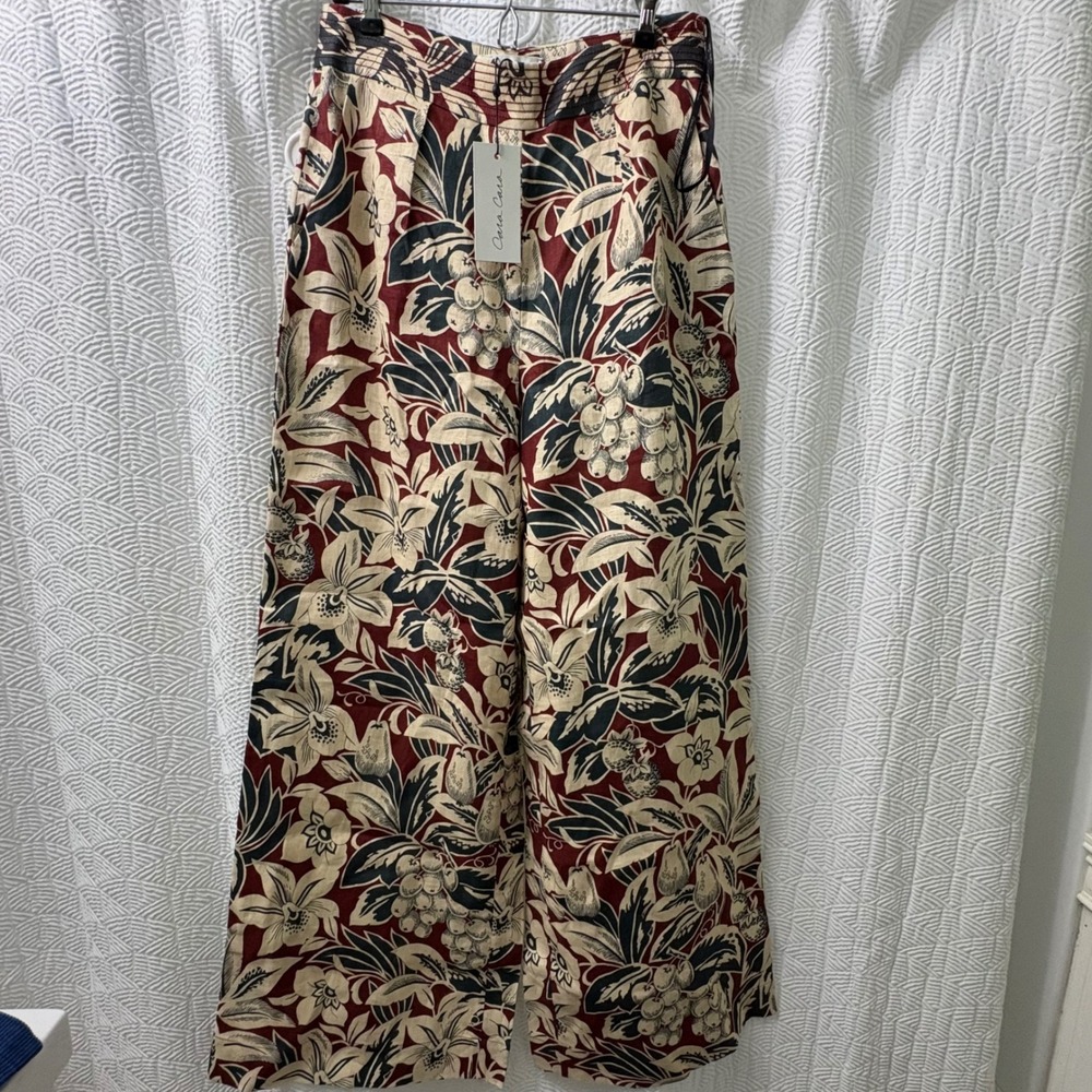 NWT Cara Cara‎ Josephine Pants Tropic Harvest Floral Wide Leg Sz 8 Orginal $425